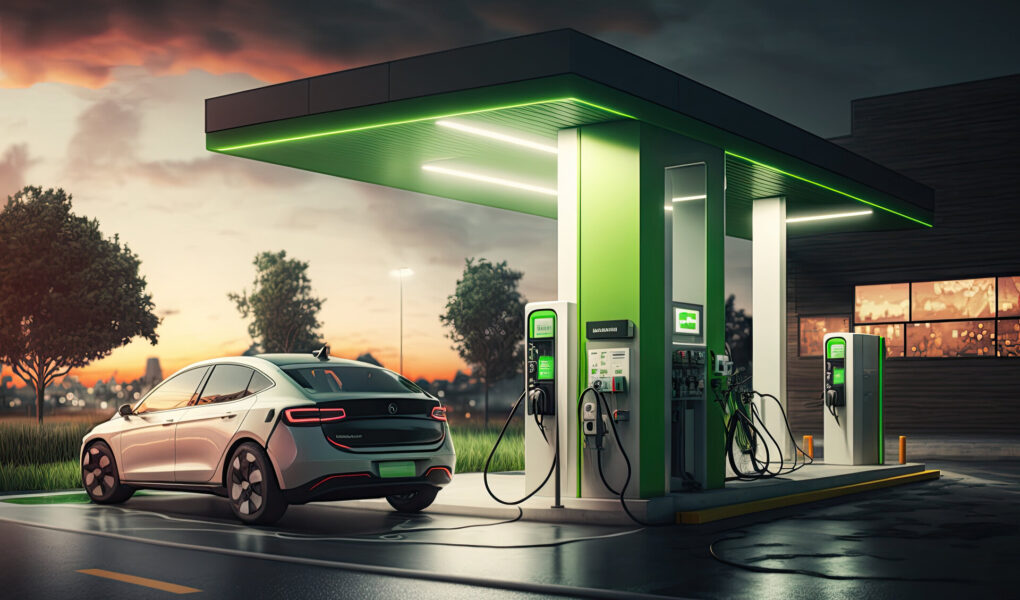 Eine moderne Tankstelle