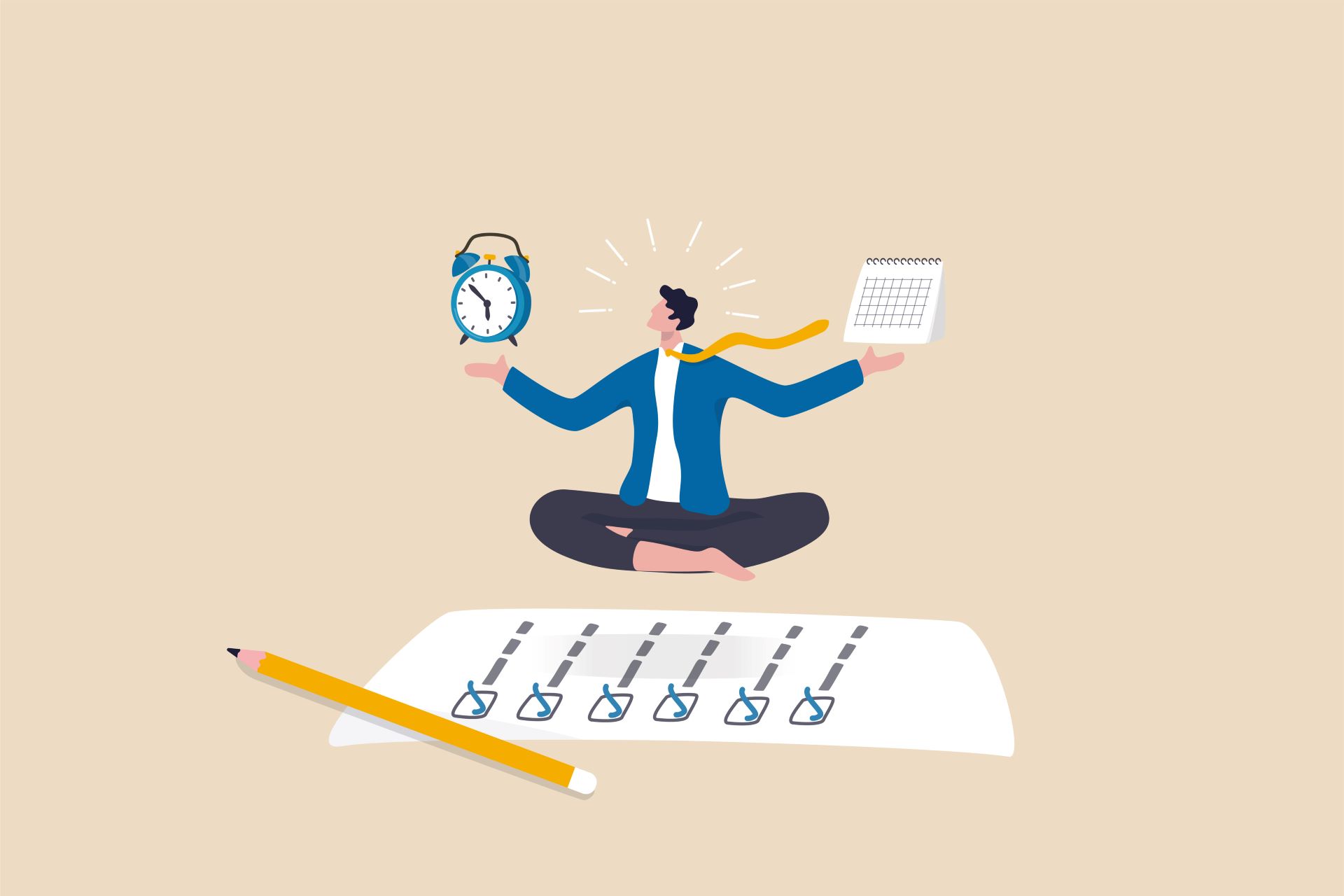 Zeitmanagement illustriert